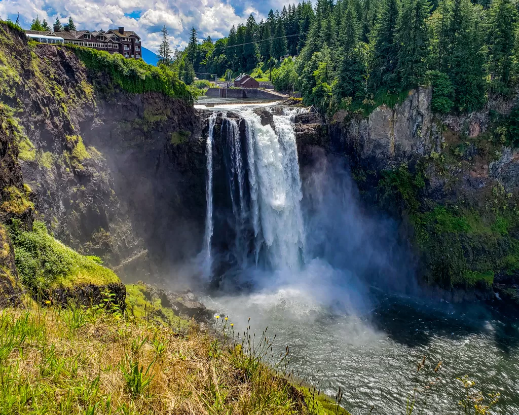 Salish Lodge and Spa on top of Snoqualmie Falls in Snoqualmie, Wa. 